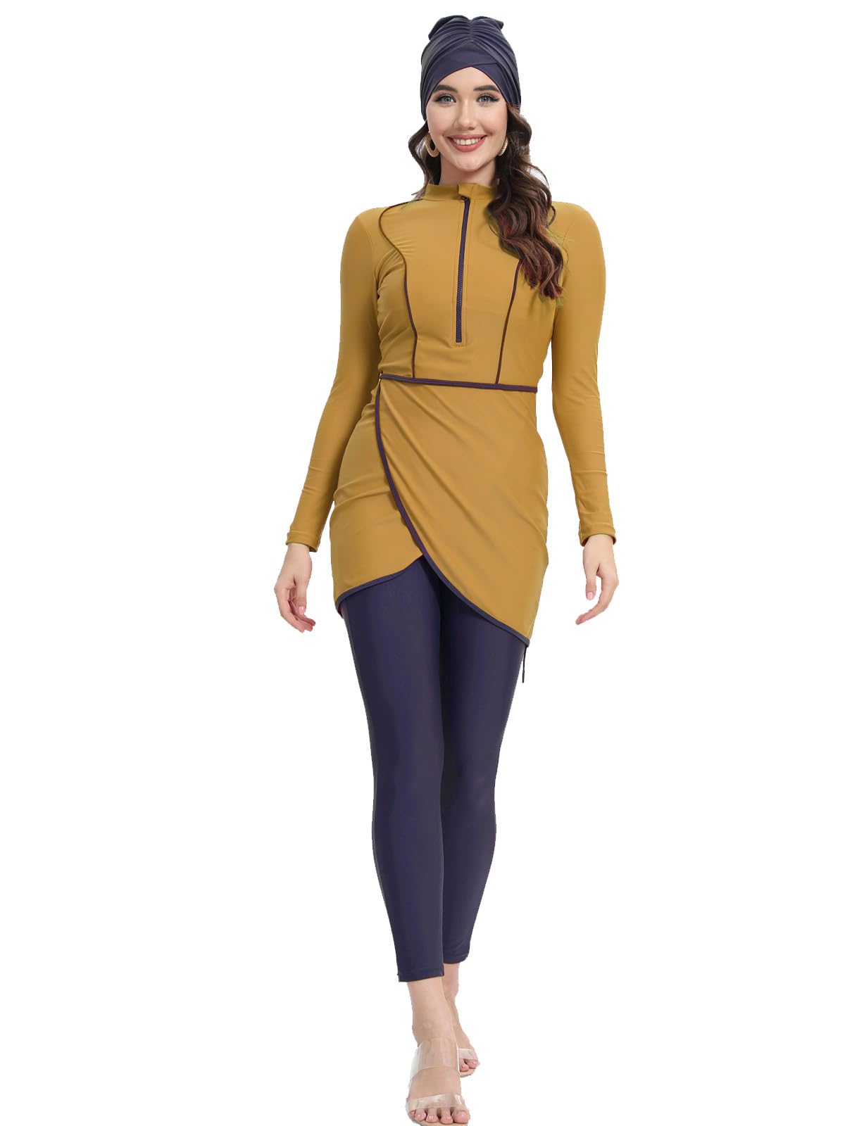 Costume da bagno da donna 3 pezzi musulmano copertura completa hijab burkini modesto costume da bagno Burkini