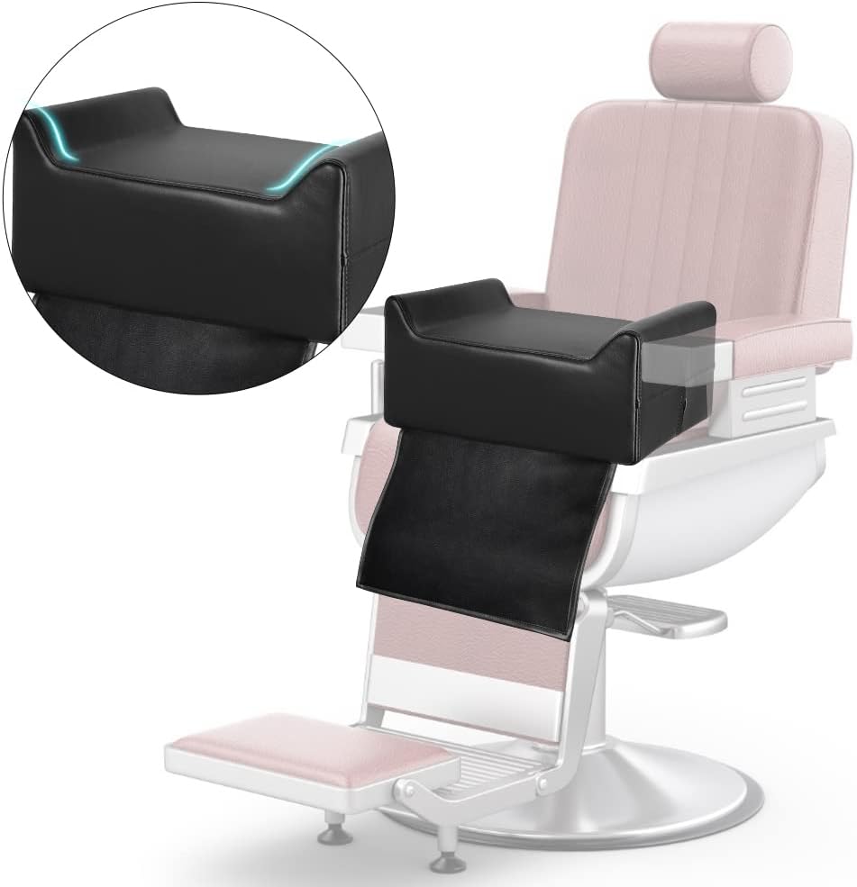 Apllamo Salon Booster Seat for Kids - Salon Booster Seat Cushion for Children's Hair Cut,Barber Booster Seat for Salon Chair Hair Stylist,Leather Seat Cushion for Beauty Salon Spa Equipment Black