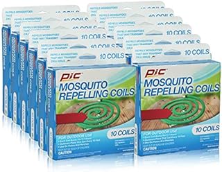 PIC Mosquito Repelling Coils, 10 Count Box, 12 Pack - Mosquito Repellent for Outdoor Spaces - 120 Coils Total