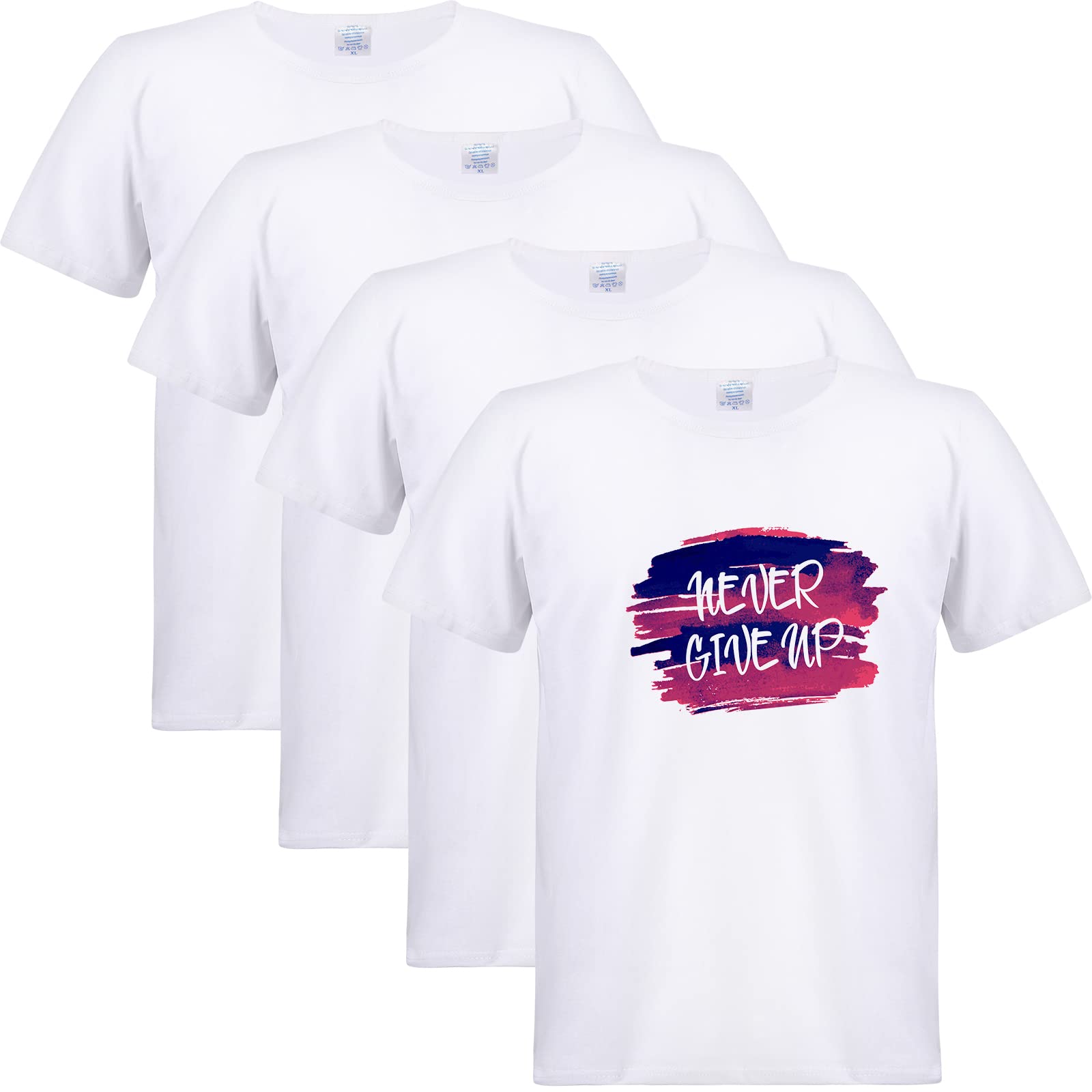4 Pieces Unisex Sublimation Blank T Shirt White Polyester Shirts for Sublimation Men Women Short Sleeve T-Shirt