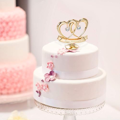 Miniatura 7 de matashi Feliz Aniversario Corazón Doble Table parte superior Ornamento con cristales