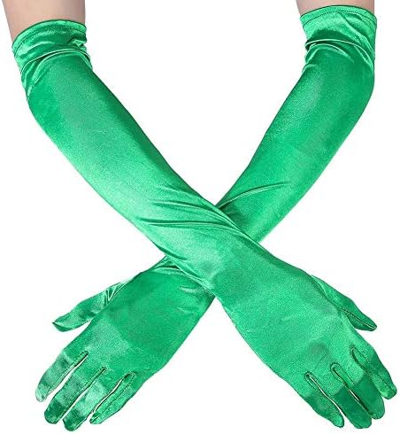 Ksnnrsng Women Evening Party Gloves Long Satin Gloves Elbow Gloves Bridal Fancy Dress for Women Formal Wedding Bridal Prom Opera Gloves 1920s