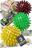 HELDSON Massageball Set – Igelball 3er in 3 Härtegraden weich & hart