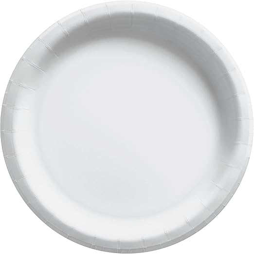 Frosty White Round Paper Plates - 10" (20 Pc) - Perfect for Parties, Picnics, & Everyday Meals