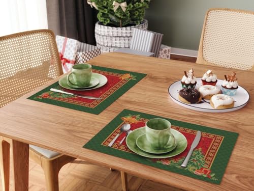 Jogo Lugar Americano 4 peças Árvore Natalina Natal Lepper