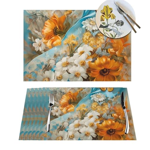Sets de table tissés papillon bleu pour repas de fête et pique-nique