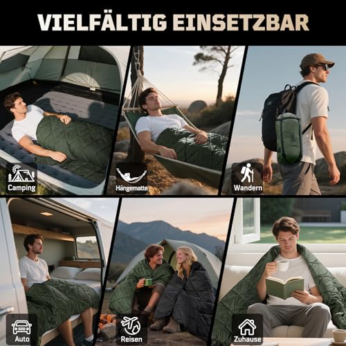 1TG Tactical Camping Decke, Outdoor Decke Ultraleicht,Campingdecke Wasserabweisend Kompakt für Wandern, Auto, Angeln, Camping, Büro (M -190x132CM L-158x208CM) (Od Grün, M)
