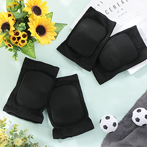 Image of Lenwen 12 Pairs Volleyball Knee Pads for Dancers Soft Breathable Knee Braces for Men Women Football Soccer Yoga Skating Wrestling Running Cycling(Medium,Black)