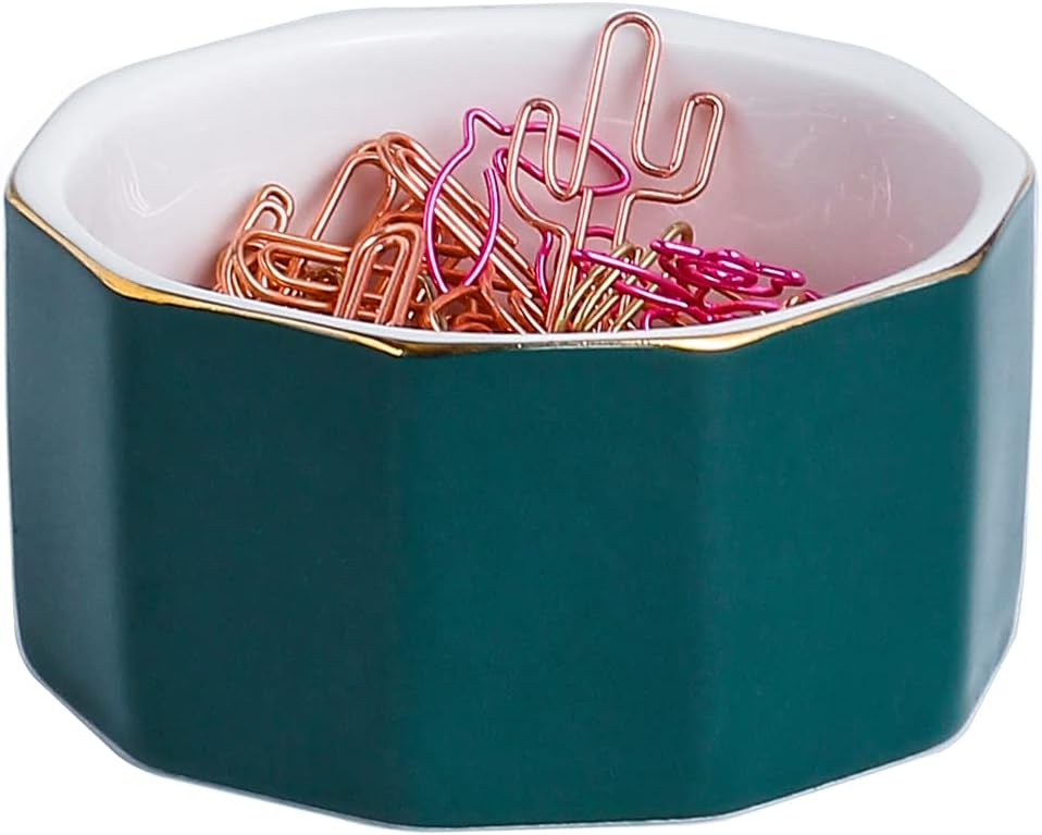 YOSCO Paper Clip Holder Ceramic Marbling Paper Clip