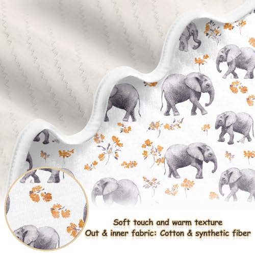 Image of Toddler Blanket for Boys Girls Soft Warm Multi Use Wrap Swaddle for Infant Toddler Kid Crib Bedding 30X40in Aesthetic Elephant White