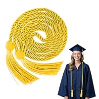 Abschlusskordel, Ehrenkordel, Kordeln für den Abschluss 2025, Ehrenkordel mit Quaste, 170 cm, Abschlussfeier, Ehrenkordel, Abschlussdekoration, für Studenten, Master, Doktorat (Gold)