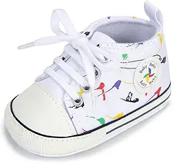 Tênis infantil unissex para bebês meninas com sola antiderrapante e sola antiderrapante para recém-nascidos