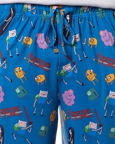 Adventure Time Men's Finn Jake Beemo Sleep Tossed Print Pajama Pants For Adults3