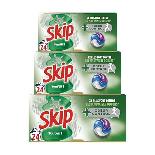 Skip Lessive Capsules Anti-Odeur 3x24 Lavages