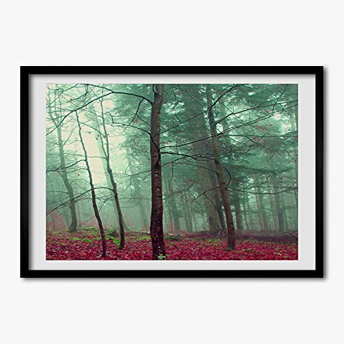 Cadre photo 70x50 cm Tulup en bois MDF avec affiche automnale pour décoration de salon