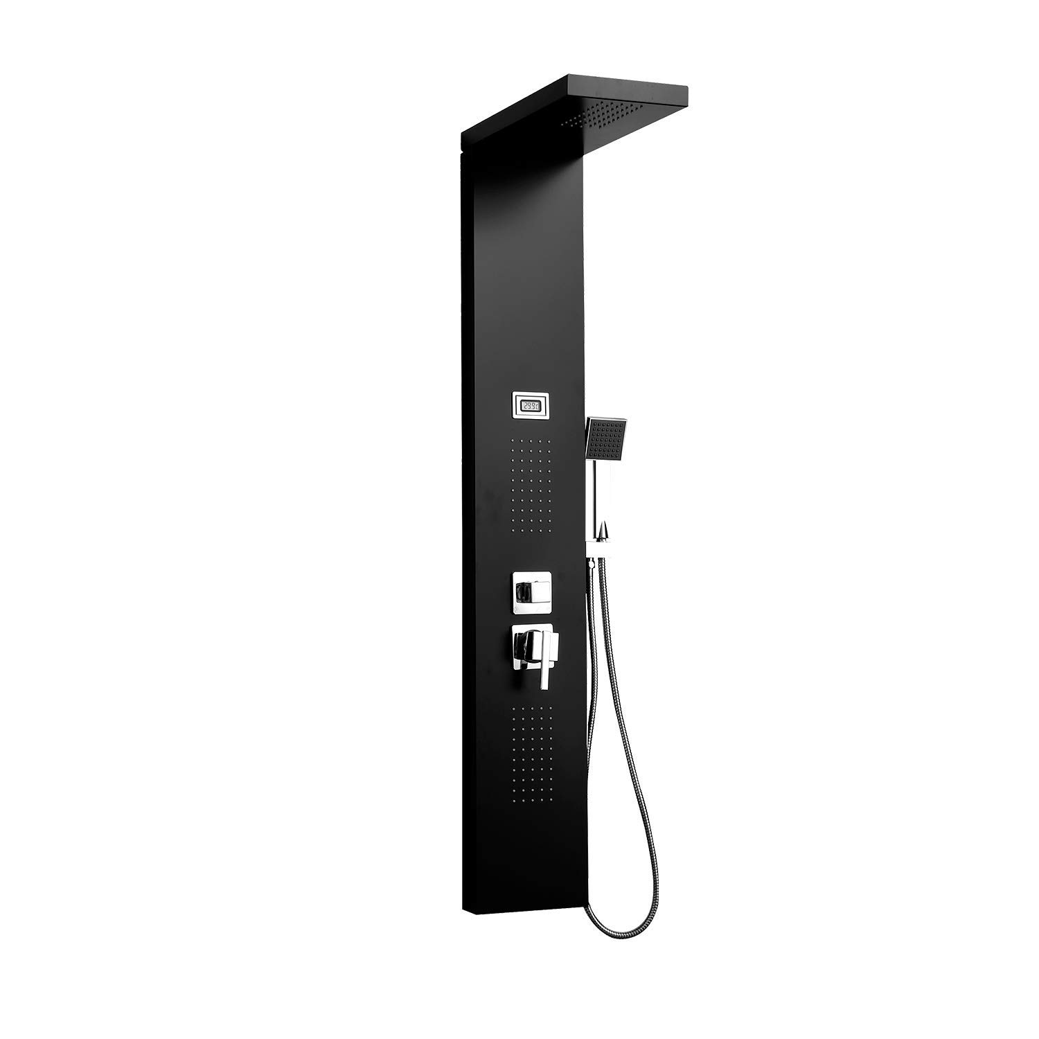 Colonne de douche hydromassante soulager le mal de dos avec ce panneau en aluminium noir