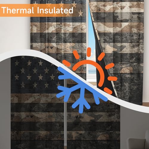 Rideaux Occultants Thermiques Isolants 280x260 Drapeau USA Militaire