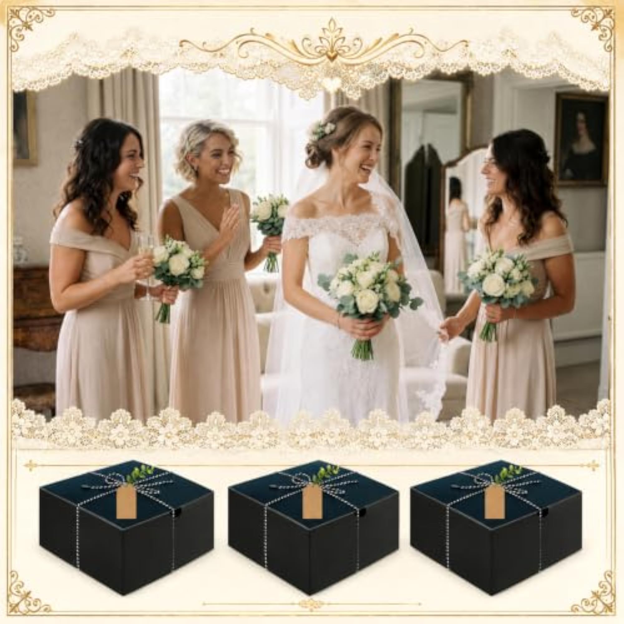 27 Pcs Bridesmaid Gift Set, Elegant Black Accessories