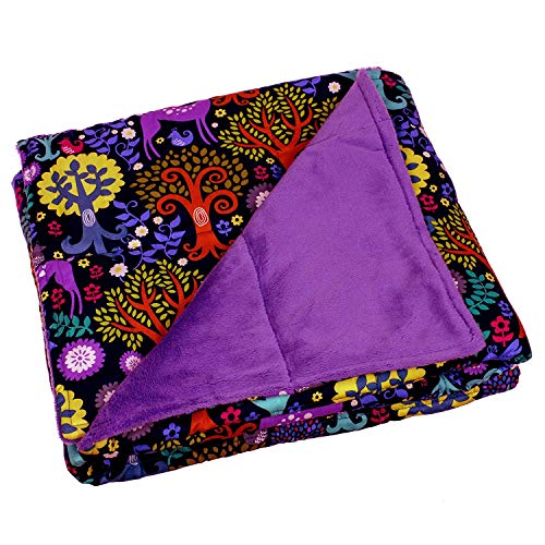 Calming Covers Weighted Blanket for Kids (6 lbs, 35 x 41, Enchanted Wood Cotton & Minky)