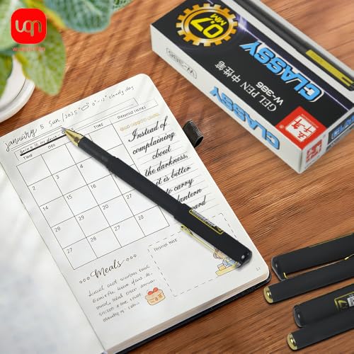 Pack de 8 bolígrafos gel negro 0.7mm secado rápido miniatura 6
