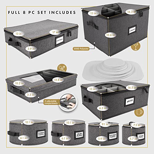 Homelux Theory Mug Storage Box With Dividers | 16"X12.5"X6" Ultra Thick Hardshell All Surfaces & Cover | Cup Storage| Stackable Storage With 12 Compartments | Cup Storage Organizer With Handles #TOP1