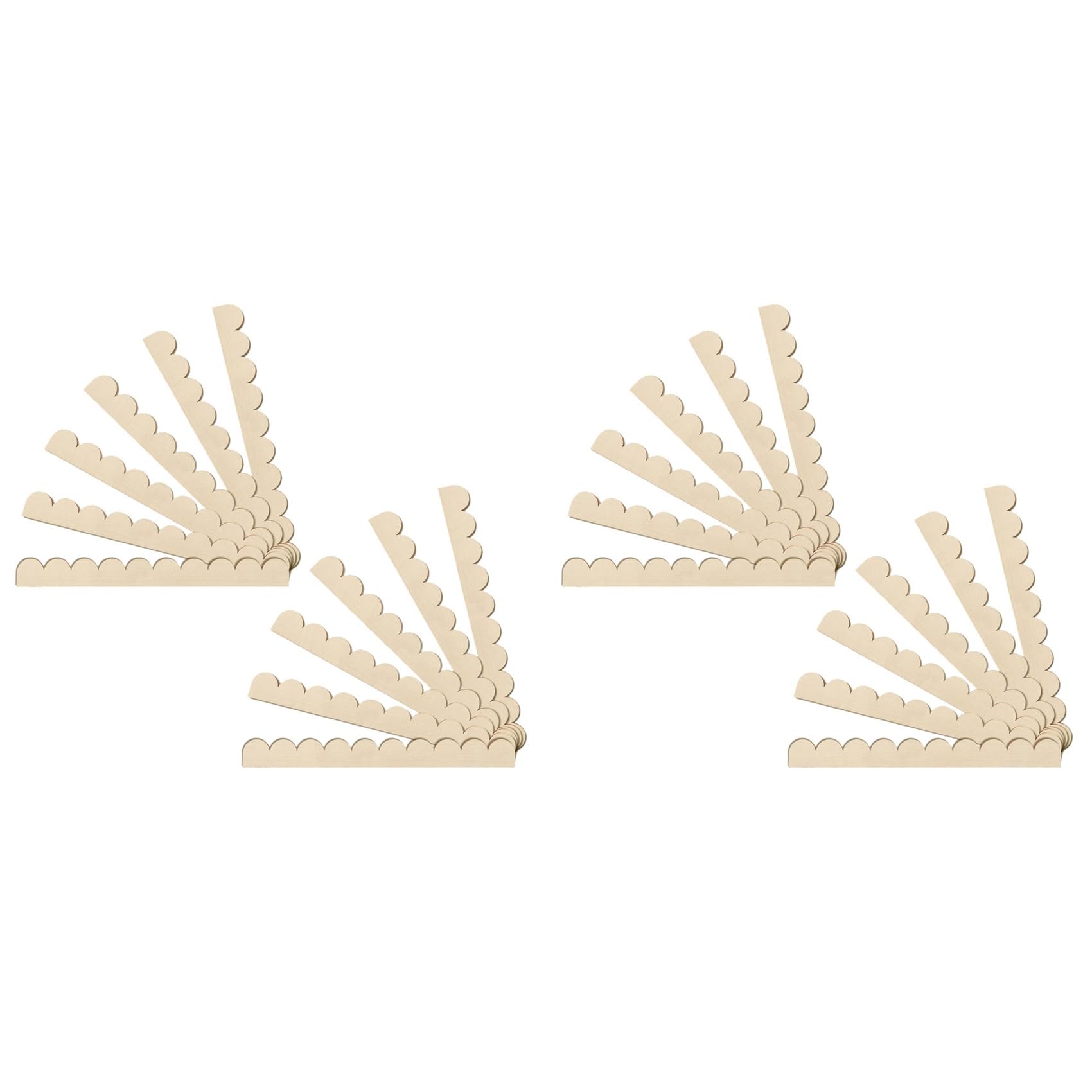 Jnchdghwa Wooden Scalloped Decorative Wood Trim Unfinished Scalloped Edge Molding Cute Diy Moulding Trims For Cabinet Window 24Pcs