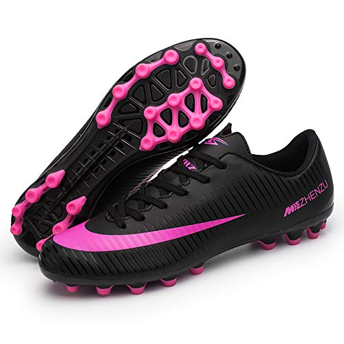 BOTEMAN Mens Football Shoes Breathable Boys Girls Soccer Trainers Cleats Professional Football Boots Unisex Black - Image 3