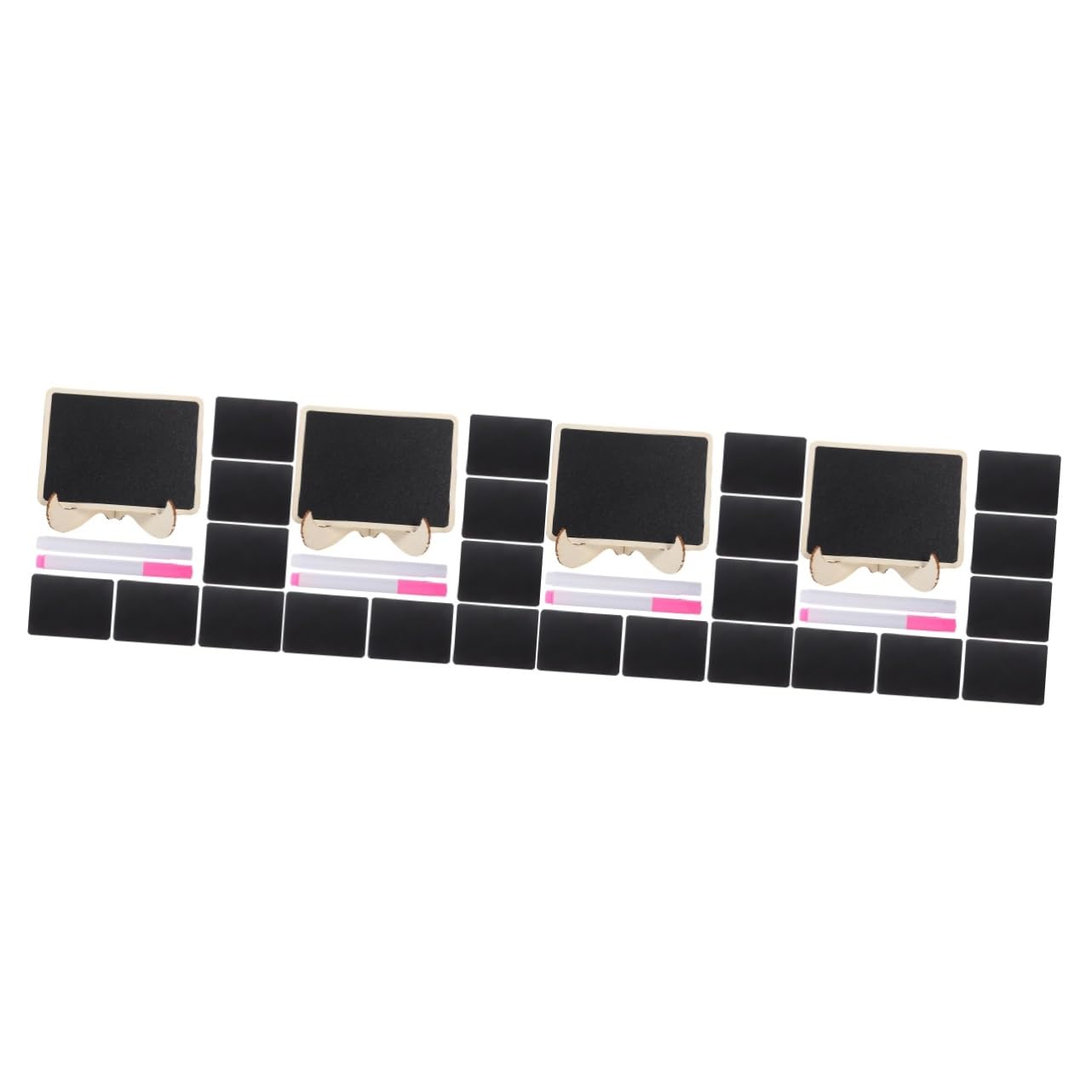 HOMSFOU 4 Set Mini Lavagne Piccole per Decorazioni Completo con Lavagnette Pellicole e per Matrimoni e Uffici Cancellabili e Facili