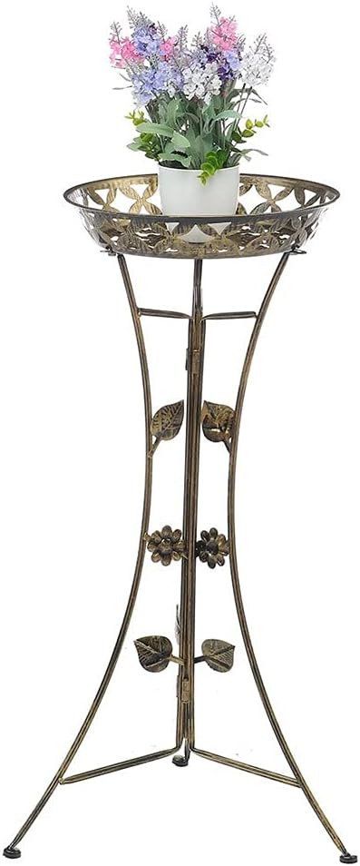 Metal Plant Stand Shelf Elegant Display Garden Balcony Flower Pot Shelf Rack Holder(Onecolor)