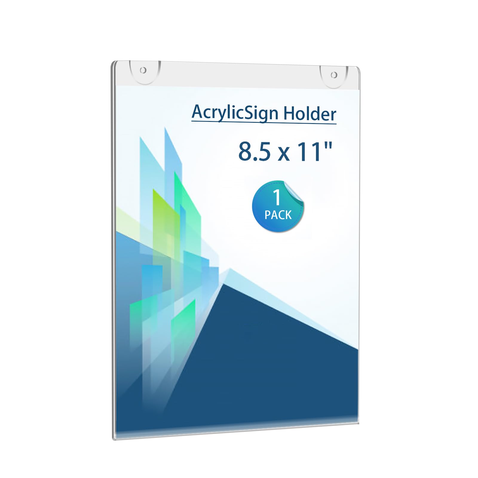 Wall Mount Acrylic Sign Holder 8.5 x 11 Vertical，Clear Plastic Picture Frame, Photo Menu Flyer Display Holders for Office Home Hotel Business Store