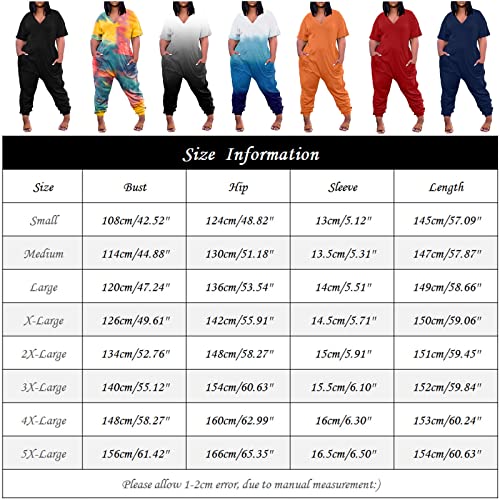 Womens Jumpsuits Oversized Jumpsuits For Women Plus Size Rompers For Women Baggy Straight Leg Jumpsuit Tie Dye Print Overalls Women Green X-Large #TOP4