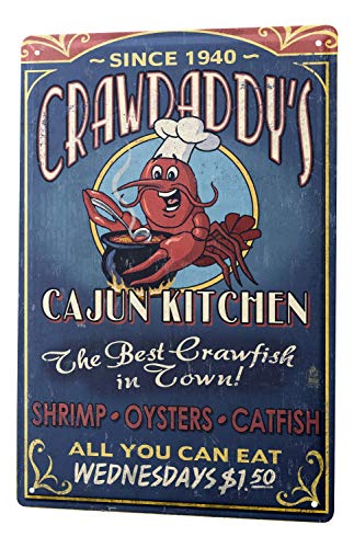 LEotiE SINCE 2004 Plaque en Métal Métallique Poster Mural tin Sign La Restauration Fruits de mer