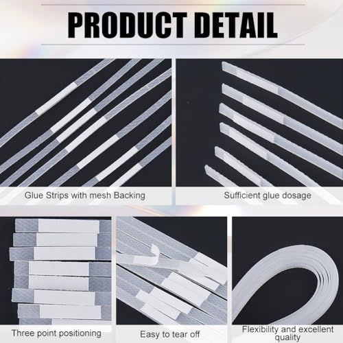 Image of CRASPIRE 70Pcs Wide Thermal Glue Strips for Books Repair Bookbinding Mesh Backing EVA Hot Melt Adhesive Three Point Positioning Office Documents Paper Paperback for Pictures Crafts Albums