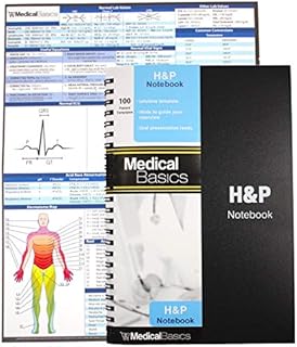 H&P Notebook - Medical History and Physical Notebook, 100 Medical templates with Perforations