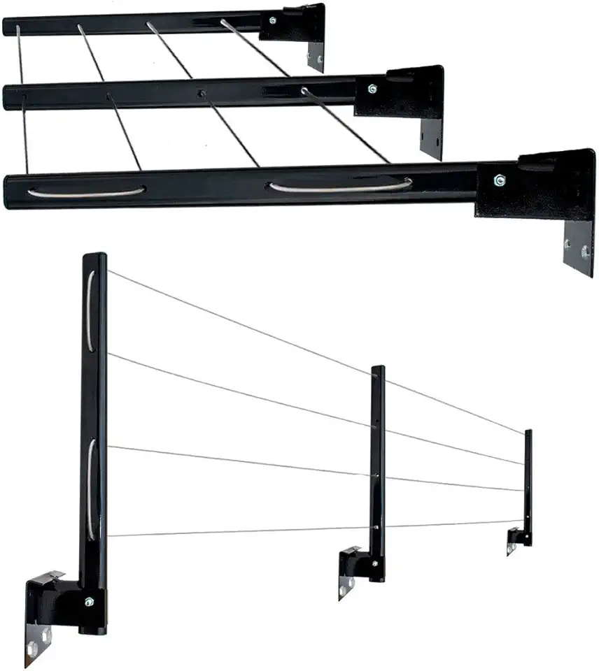 Varal De Parede 3 Hastes para Casa e Apartamentos