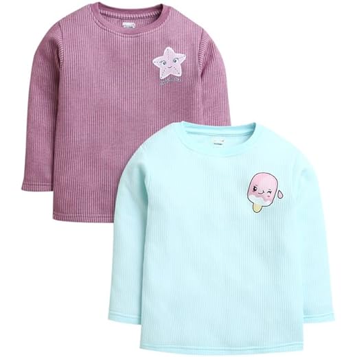 Girls Cotton Thermal T-Shirts Pack of 2