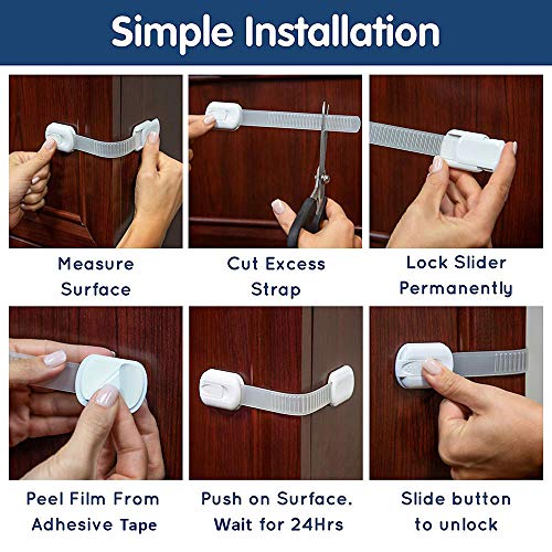12 PCS Fechaduras de Armário de Segurança Infantil Adesivo Sem Perfuração Impermeabilização de Bebê