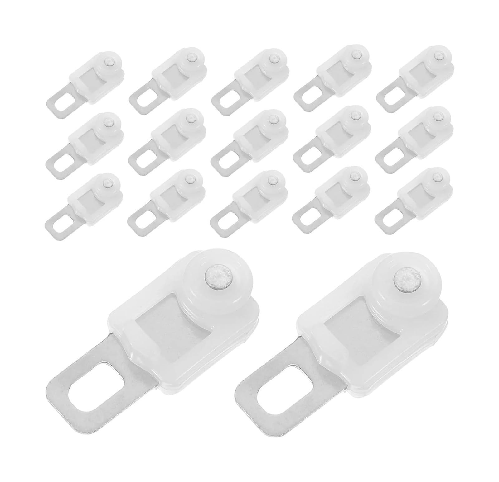 Fhvkrbtx White Silent Curtain Track, 20 Pcs Curtain Track Rollers Hooks And Ceiling Gliders