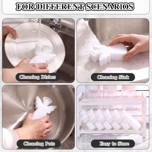 Image of Tioncy 12 Pack White Angel Christmas Kitchen Sponges Bulk | Christmas Angel Dual Sided Scrubber Sponges, Dishwashing Kitchen Cleaning Accessories for Household Supplies