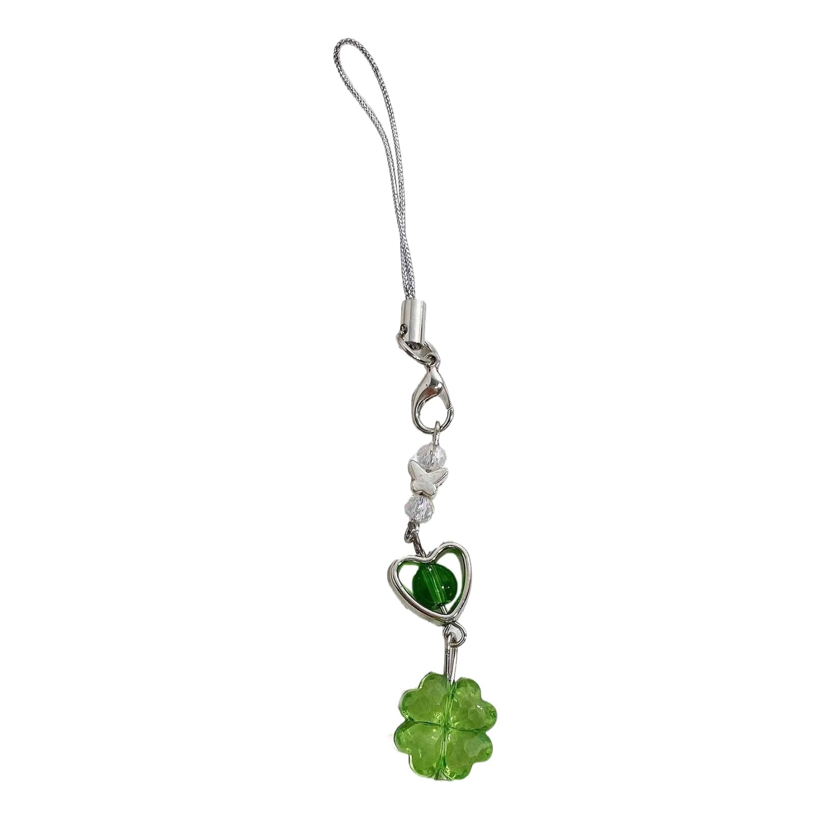 NEWFT Good Luck Charm Phone Accessory Youthful Luck Clovers Phone Adornment Unique Bead Phone Charm for Daily Use