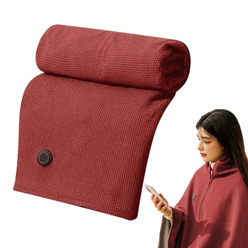 Manta calentada lavable - Lanzamiento eléctrico portátil para mujeres | Embalaje ligero y portátil con calefacción para viajes de oficina, manta de sofá para clima frío, comodidad acogedora, regalo