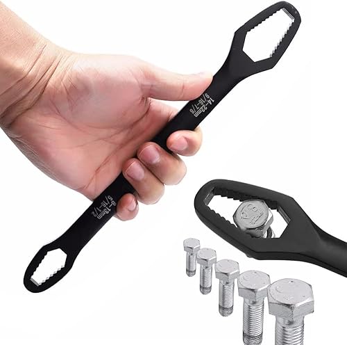 Miniatura 7 de Juego de 4 llaves multifuncionales universales ajustables de doble cabeza, llave Torx autoapretable, herramientas manuales para tuercas de 0.118 in