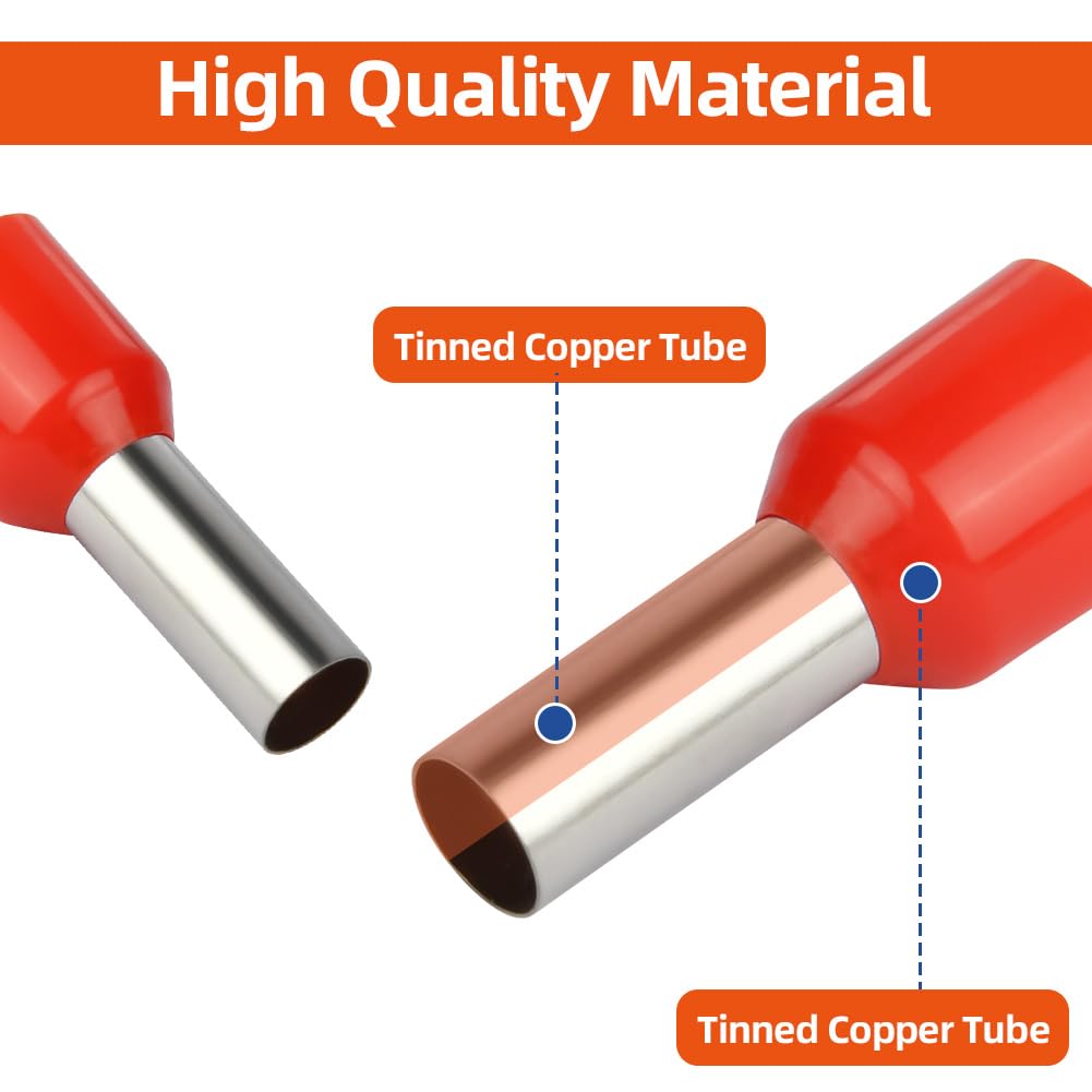 100 Connettori Elettrici Autoregolanti 10mm² Con Isolamento - Terminali A Crimpare Per Cavi E Fili - Foto 3