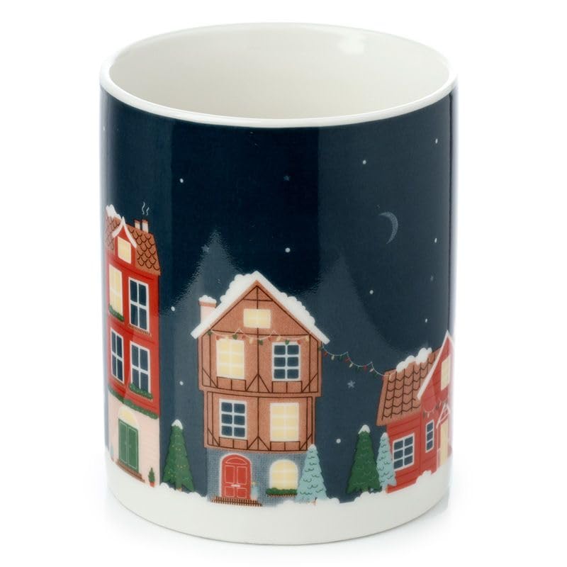 Puckator Christmas Village Porcelain Tea Coffee Mug, Funny Home Accessories, Cute Gifts for Girlfriend - Image 3