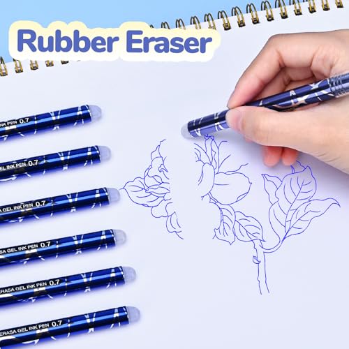 Temiary 12 Pcs Bolígrafos de Gel Borrables Punta 0.7 mm Azul miniatura 4
