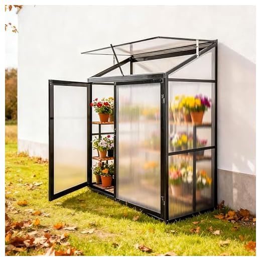 WELLGRO Mini Gewächshaus für 24 Pflanzen - ca. 27x19x10 cm (LxBxH) je Zimmergewächshaus, grün/transparent, Kunststoff/Zellulose - Menge wählbar, Stückzahl:2 Stück 13 Euboer Aluminium Anlehngewächshaus Beistell Tomatengewächshaus klein Gewächshaus Doppeltür Treibhaus 140x55X130 cm schwarz