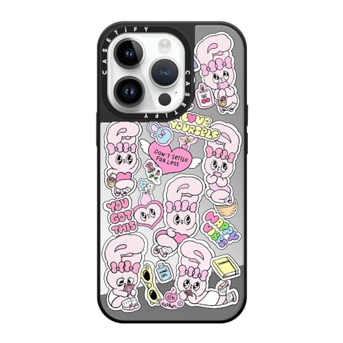 CASETiFY �~���[ iPhone 14 Pro �P�[�X [1.5m����̗����������N���A/MagSafe �ɑΉ�] - You Got This - �V���o�[ (�u���b�N�o���p�[)