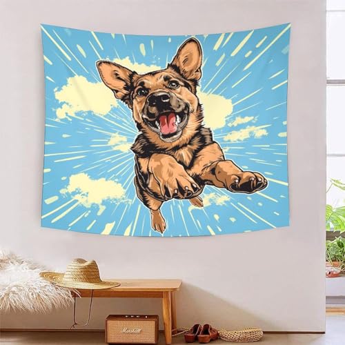 Tapisserie murale berger allemand 3D pour créer un salon chaleureux et cosy