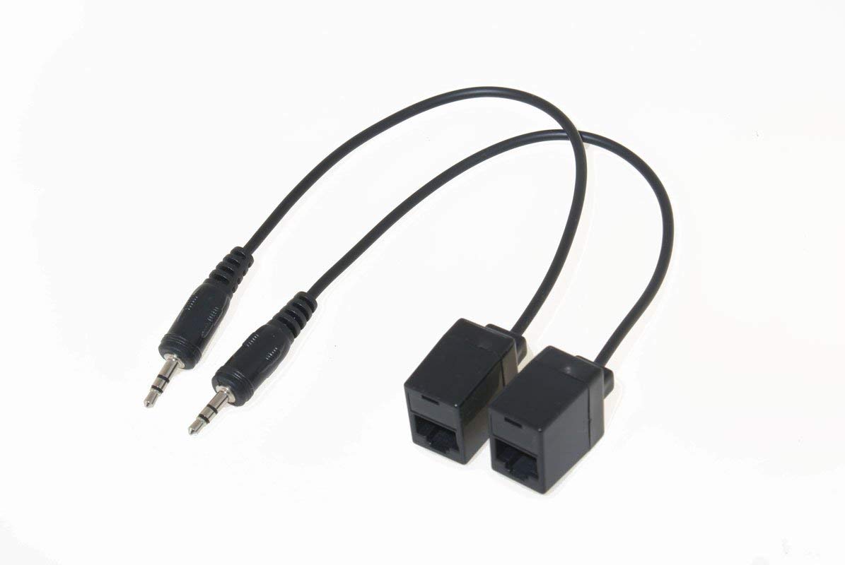 Stereo Audio Over CAT5 CAT6 Cable Extender 100m 3.5mm Jack No Power Required Black (per Pair) C5AUDIO