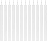 Vista 24 de Mega Candles 12 velas cónicas marrones sin perfume, velas de cera vertida a mano de 10 x 7/8 pulgadas, decoración del hogar, recepciones de boda